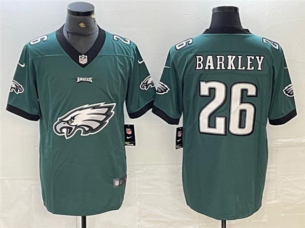 Men's Philadelphia Eagles #26 Saquon Barkley Green Team Big Logo Vapor Limited Jersey