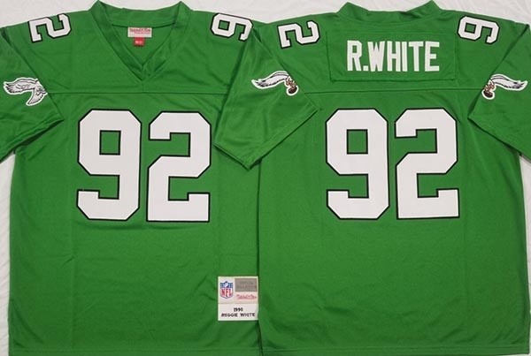 NFL Philadelphia Eagles #92 R.White Kelly Green Throwback Jersey