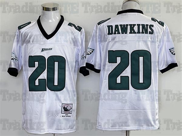 Men's Philadelphia Eagles #20 Brian Dawkins 1996 Throwback White Jersey