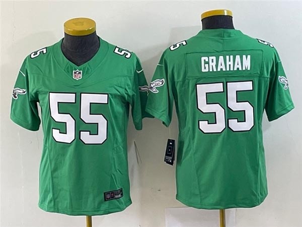 Women's Philadelphia Eagles #55 Brandon Graham Kelly Green Vapor 2023 F.U.S.E. Limited Jersey