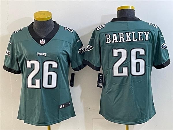 Women's Philadelphia Eagles #26 Saquon Barkley Green Vapor Limited Jersey