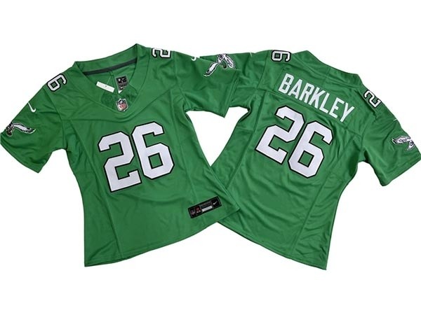 Women's Philadelphia Eagles #26 Saquon Barkley Kelly Green Vapor F.U.S.E. Limited Jersey