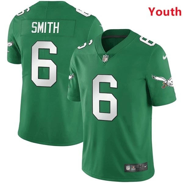 Youth Philadelphia Eagles #6 DeVonta Smith Kelly Green Vapor Untouchable Limited Stitched Jersey