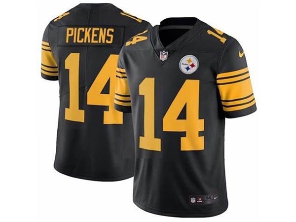 Men's Pittsburgh Steelers #14 George Pickens Black Color Rush Limited Jersey