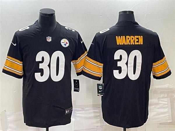 Men's Pittsburgh Steelers #30 Jaylen Warren Black Vapor Limited Jersey