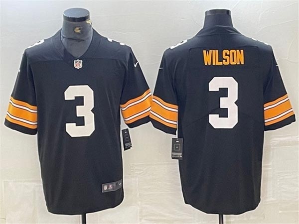 Men's Pittsburgh Steelers #3 Russell Wilson Alternate Black Vapor Limited Jersey