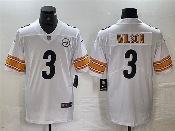 Men's Pittsburgh Steelers #3 Russell Wilson White Vapor Limited Jersey