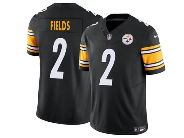 Men's Pittsburgh Steelers #2 Justin Fields Black Vapor F.U.S.E. Limited Jersey