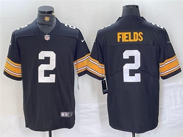 Men's Pittsburgh Steelers #2 Justin Fields Alternate Black Vapor Limited Jersey