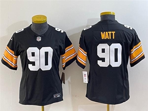 Women's Pittsburgh Steelers #90 T.J. Watt Alternate Black Vapor F.U.S.E. Limited Jersey