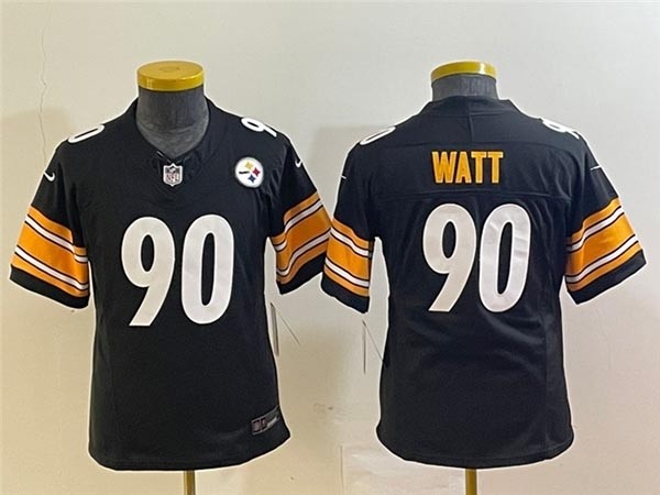 Youth Pittsburgh Steelers #90 T.J. Watt Black Vapor F.U.S.E. Limited Jersey