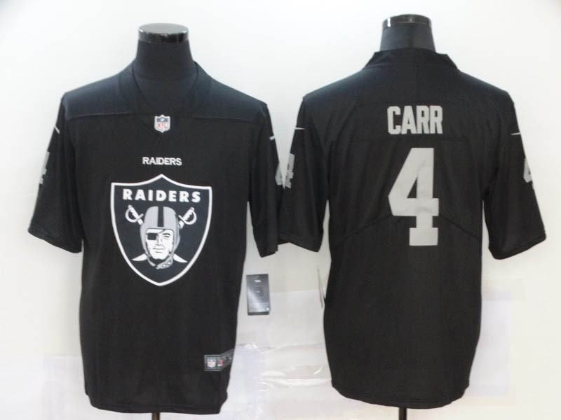 NFL Oakland Raiders #4 Derek Carr Black Team Big Logo Vapor Untouchable Limited Jersey