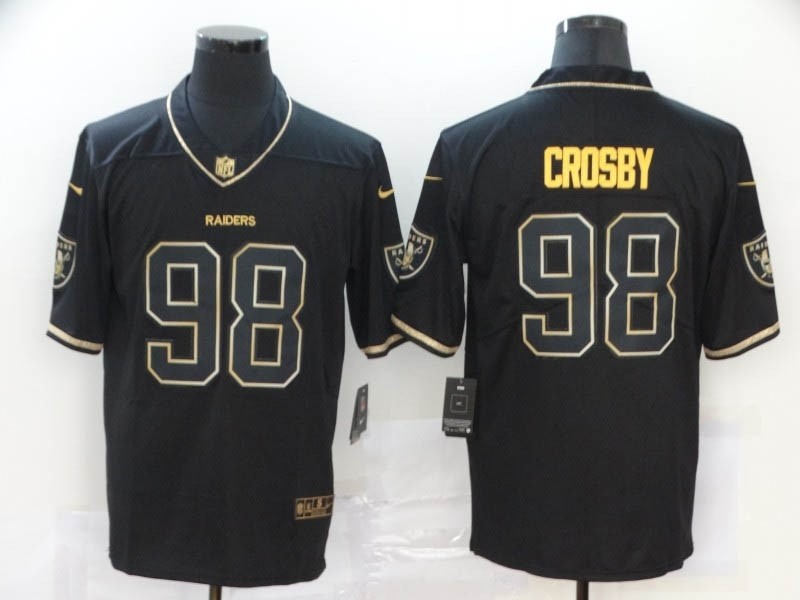 NFL Oakland Raiders #98 Maxx Crosby Black Gold Vapor Untouchable Limited Jersey