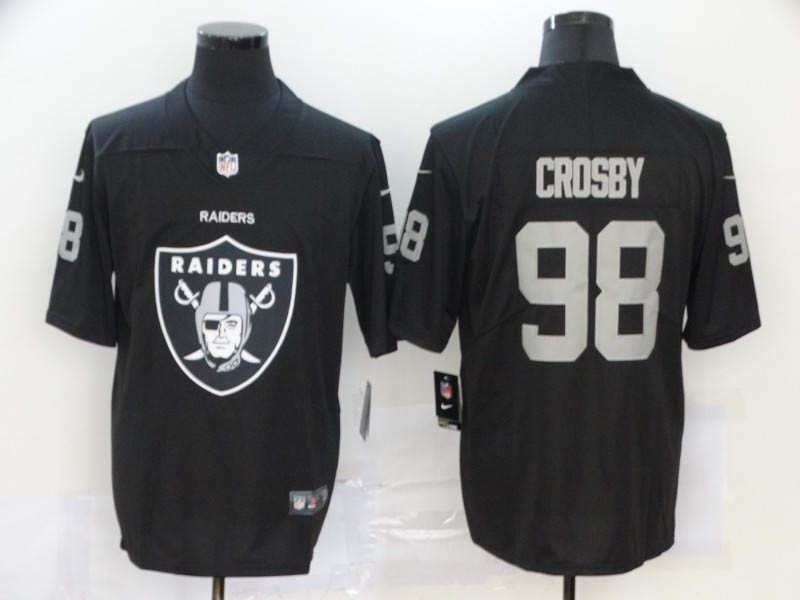 NFL Oakland Raiders #98 Maxx Crosby Black Team Big Logo Vapor Untouchable Limited Jersey