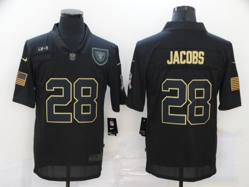 Nike Raiders #28 Josh Jacobs Black 2020 Salute To Service Limited Jersey