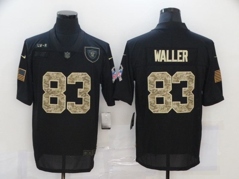 Nike Raiders #83 Darren Waller Black Camo 2020 Salute To Service Limited Jersey