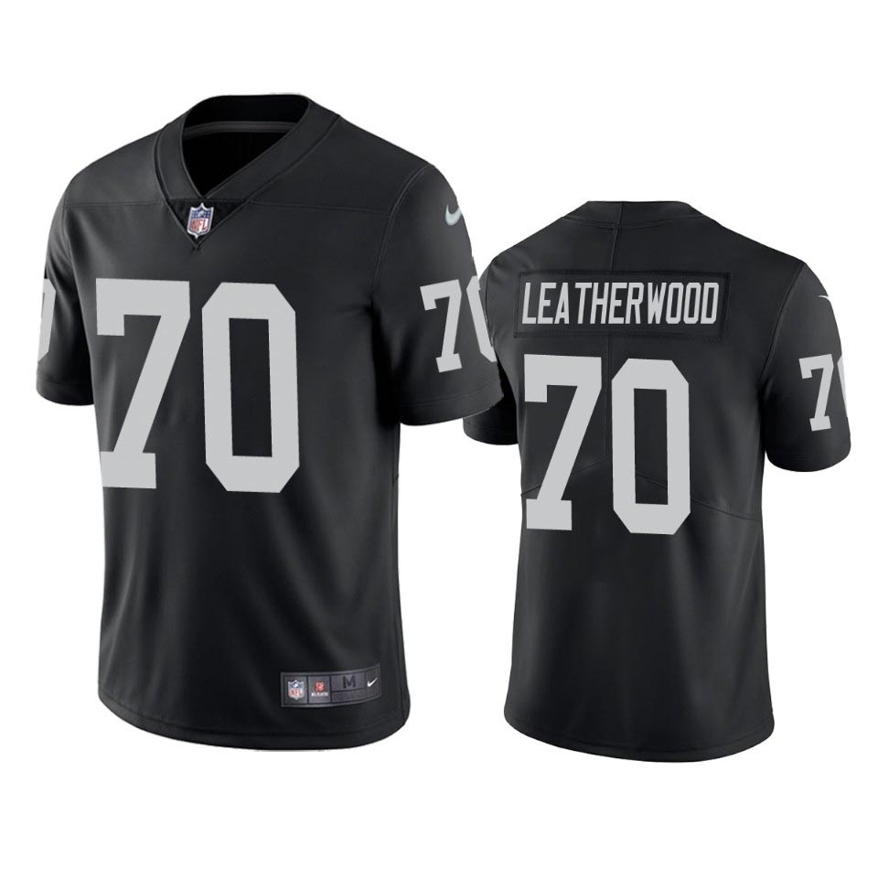 Men's Raiders #70 Alex Leatherwood Black Vapor Limited 2021 NFL Draft Jersey