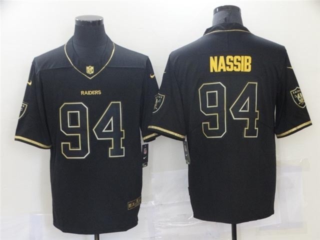 Las Vegas Raiders #94 Carl Nassib Black Gold Vapor Limited Jersey