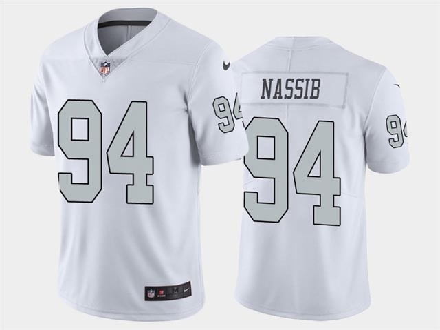 Las Vegas Raiders #94 Carl Nassib White Color Rush Limited Jersey