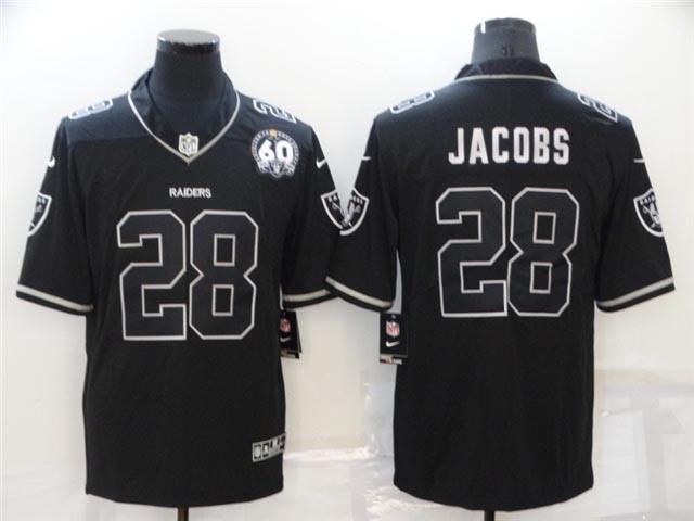 Las Vegas Raiders #28 Josh Jacobs Black Shadow Limited Jersey