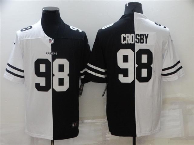 Las Vegas Raiders #98 Maxx Crosby Split White-Black Limited Jersey