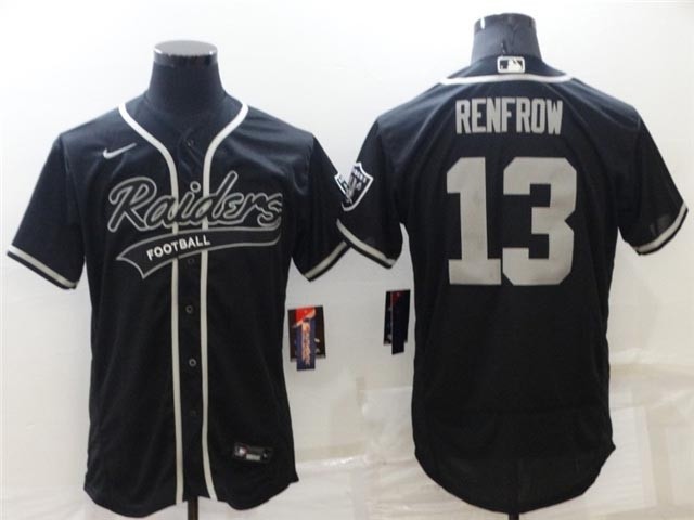 Las Vegas Raiders #13 Hunter Renfrow Black Baseball Flex Base Jersey