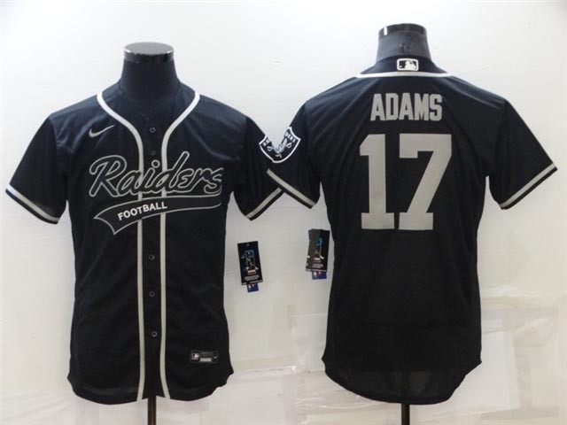 Las Vegas Raiders #17 Davante Adams Black Baseball Flex Base Jersey