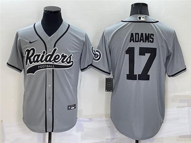 NFL Las Vegas Raiders #17 Davante Adams Gray Baseball Cool Base Team Jersey