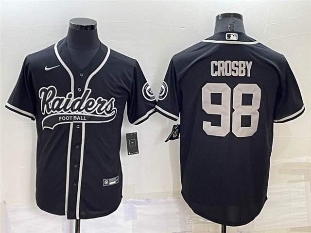 NFL Las Vegas Raiders #98 Maxx Crosby Black Baseball Cool Base Jersey