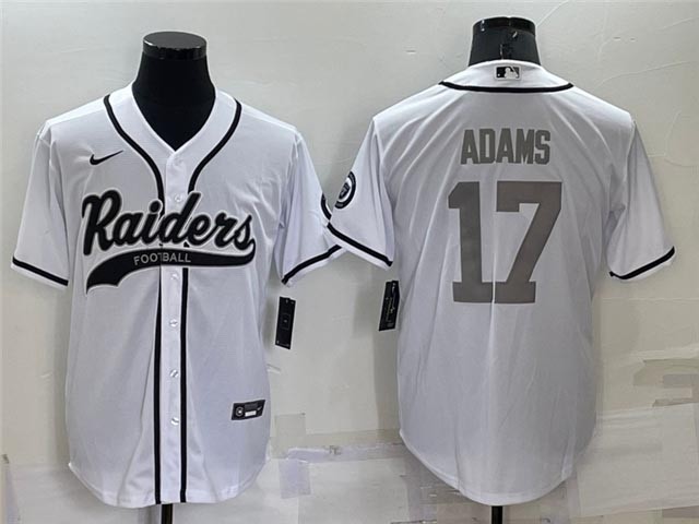 NFL Las Vegas Raiders #17 Davante Adams White-Silver Baseball Cool Base Jersey