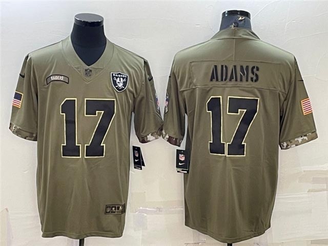 Men's Las Vegas Raiders #17 Davante Adams 2022 Olive Salute To Service Limited Jersey