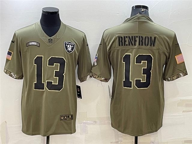 Men's Las Vegas Raiders #13 Hunter Renfrow Olive 2022 Salute To Service Limited Jersey