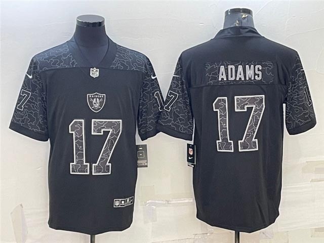 Men's Las Vegas Raiders #17 Davante Adams Black Reflective Limited Stitched Football Jersey