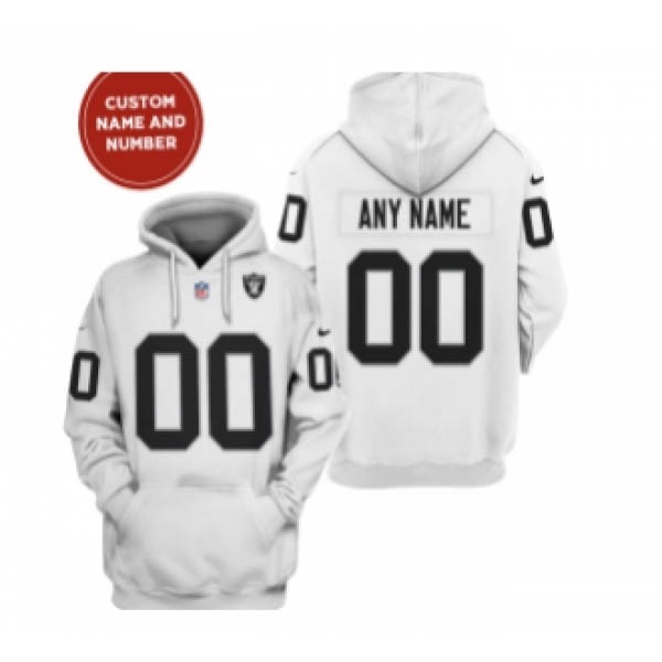 Men's Las Vegas Raiders Active Player Custom 2021 White Pullover Hoodie(Name and number remark in comment column)