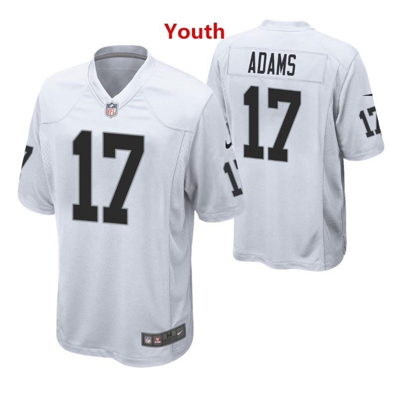 Youth Las Vegas Raiders #17 Davante Adams White Vapor Limited Stitched Jersey