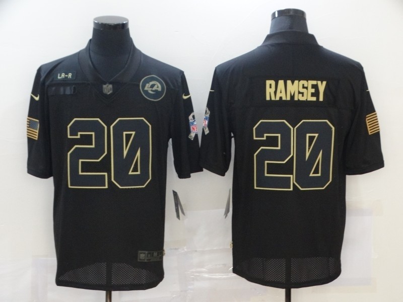 Nike Rams #20 Jalen Ramsey Black 2020 Salute To Service Limited Jersey