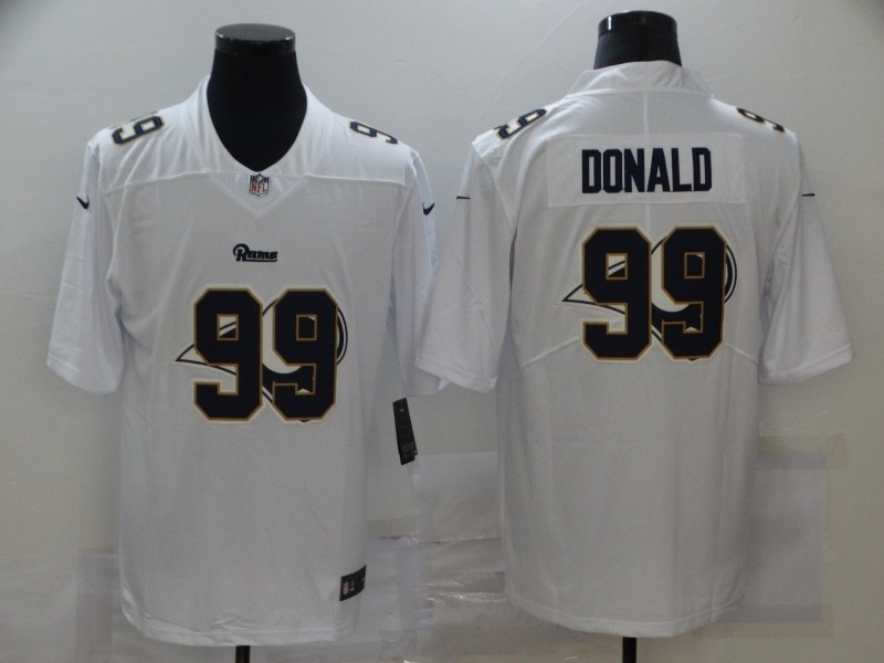 Nike Rams #99 Aaron Donald White Shadow Logo Limited Jersey