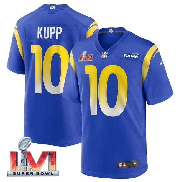 Men's Los Angeles Rams #10 Cooper Kupp 2022 Royal Super Bowl LVI Vapor Limited Stitched Jersey