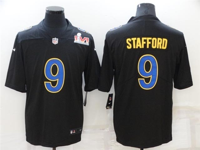 Los Angeles Rams #9 Matthew Stafford Black Fashion 2022 Super Bowl LVI Bound Vapor Jersey