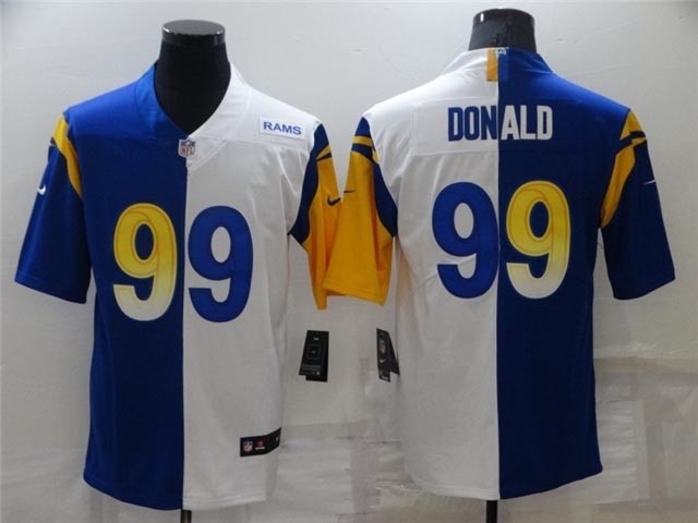 Los Angeles Rams #99 Aaron Donald Split Royal-White Vapor Limited Jersey