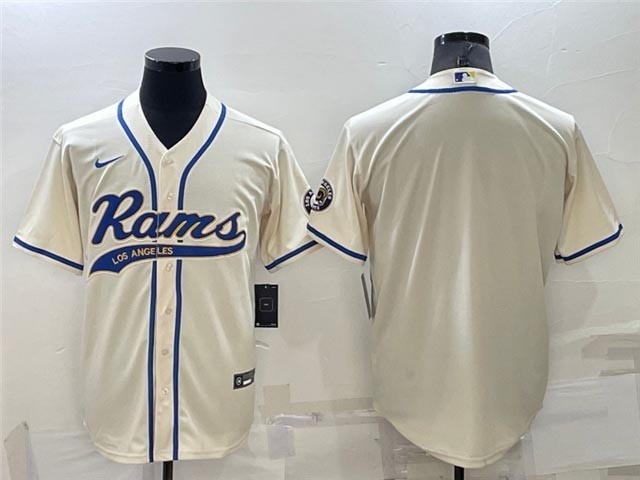 NFL Los Angeles Rams Blank Cream Baseball Cool Base Team Jersey