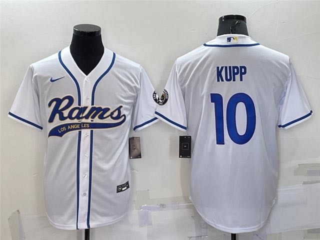 NFL Los Angeles Rams #10 Cooper Kupp White Baseball Cool Base Jersey