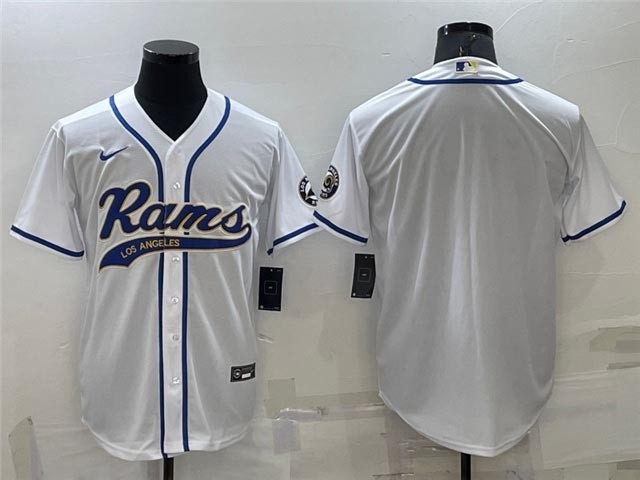 NFL Los Angeles Rams Blank White Baseball Cool Base Team Jersey