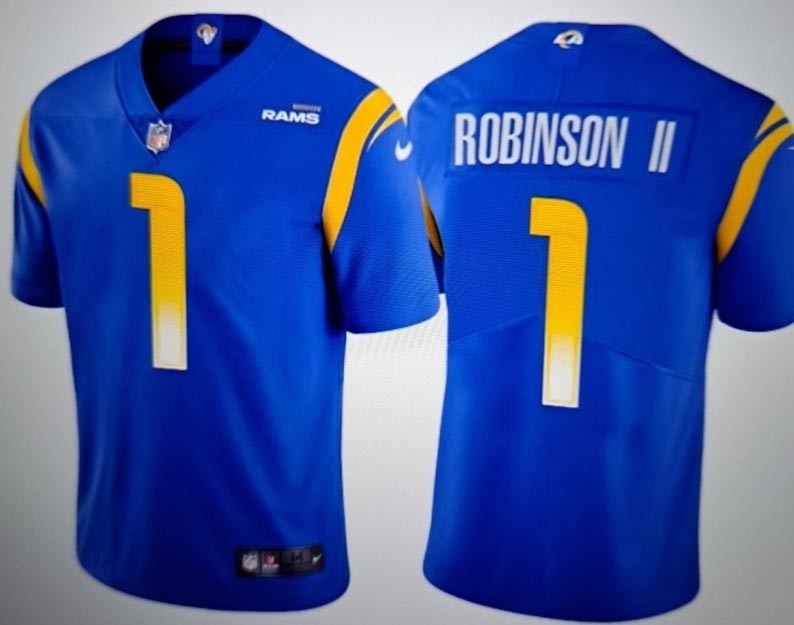 Men's Rams #1 Robinson II Royal Vapor Untouchable Stitched Football Jersey