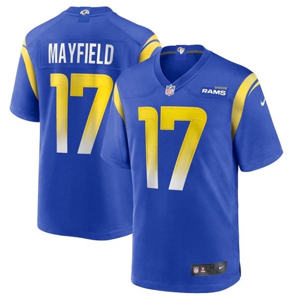 Men's Los Angeles Rams #17 Baker Mayfield Royal Vapor Untouchable Limited Stitched Football Jersey