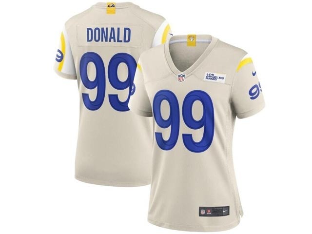 Women's Los Angeles Rams #99 Aaron Donald Bone Vapor Untouchable Limited Stitched Jersey(Run Small)