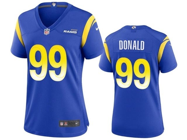 Women's Los Angeles Rams #99 Aaron Donald Royal Vapor Untouchable Limited Stitched Jersey(Run Small)