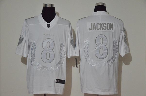 NFL Ravens Lamar Jackson #8 White Peace Edition Vapor Untouchable Limited Jersey