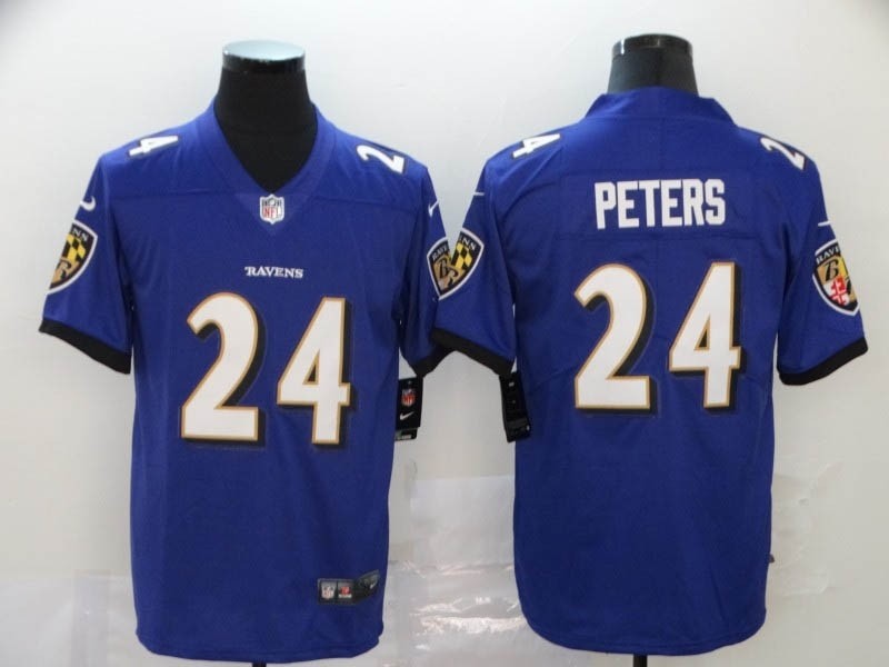 NFL Ravens #24 Marcus Peters Purple Vapor Untouchable Limited Jersey