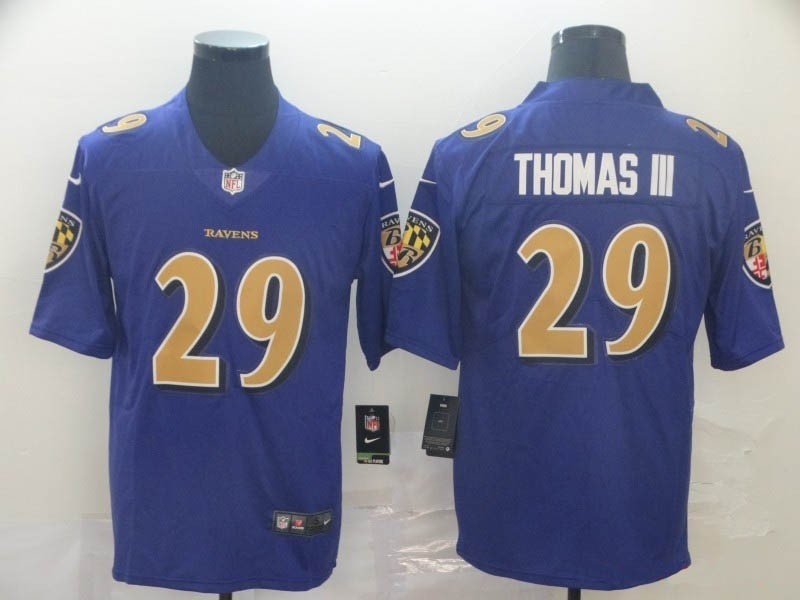 NFL Ravens #29 Earl Thomas III Purple Rush Limited Jersey